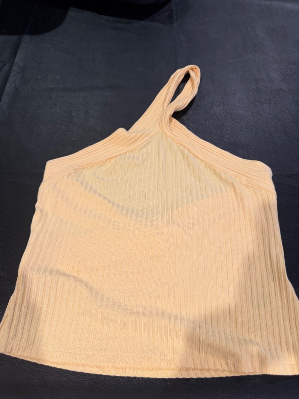 Anthropologie Ribbed Halter Top Yellow Large